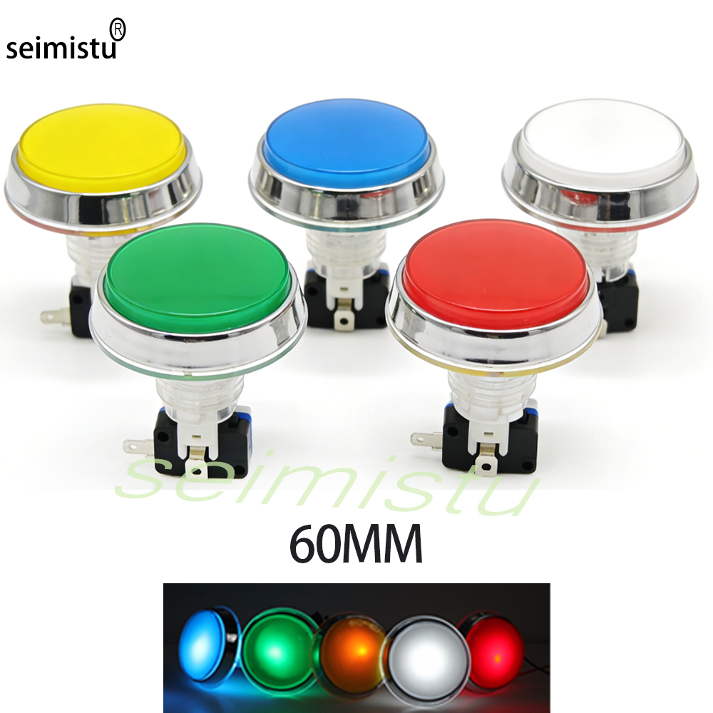 Arcade Games And Vending - 60mm Chrome 12V Flat Arcade LED