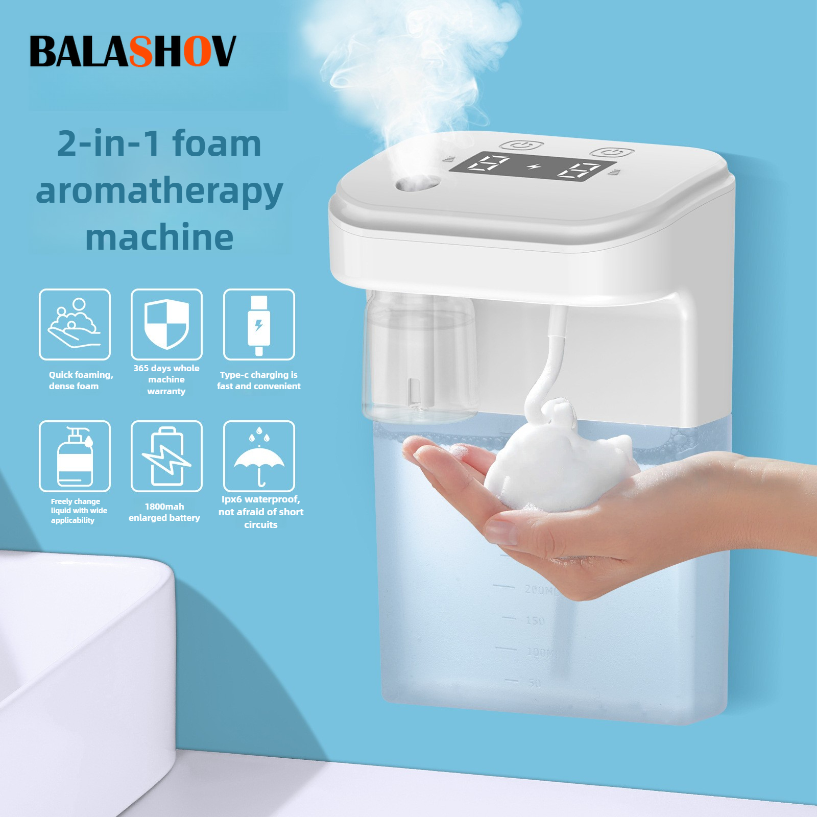 Bubble Gum Machine - Automatic Soap Dispenser Foam Dispenser 2-in-1