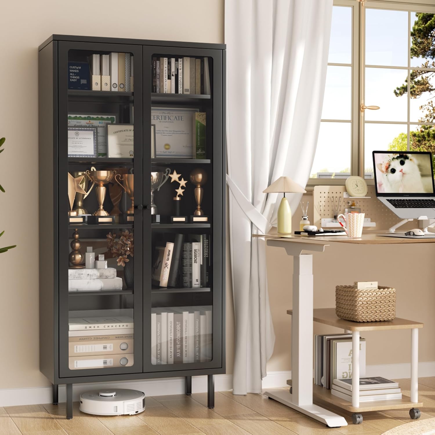 Glass Cabinet Display - Glass Display Cabinet, Metal Curio Cabinet