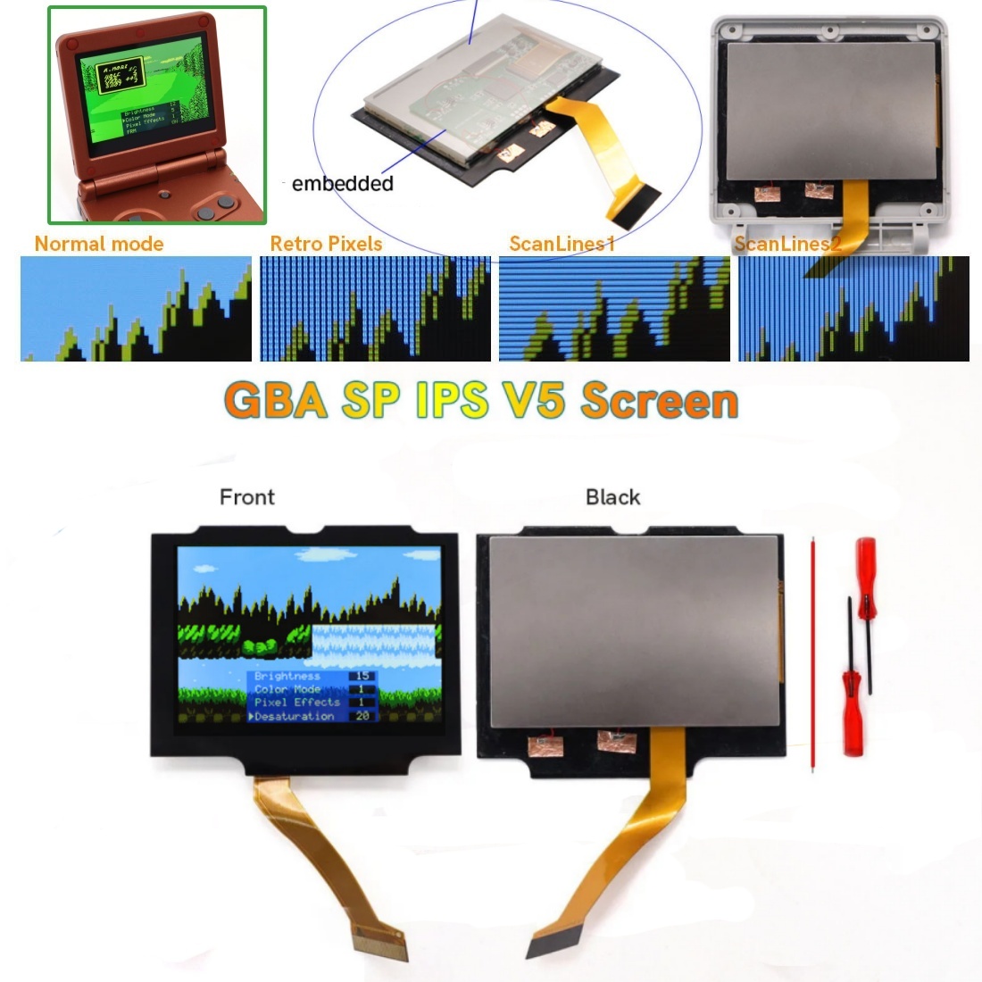 Lcd Screen Arcade - New Laminated IPS 3.0 inch V5