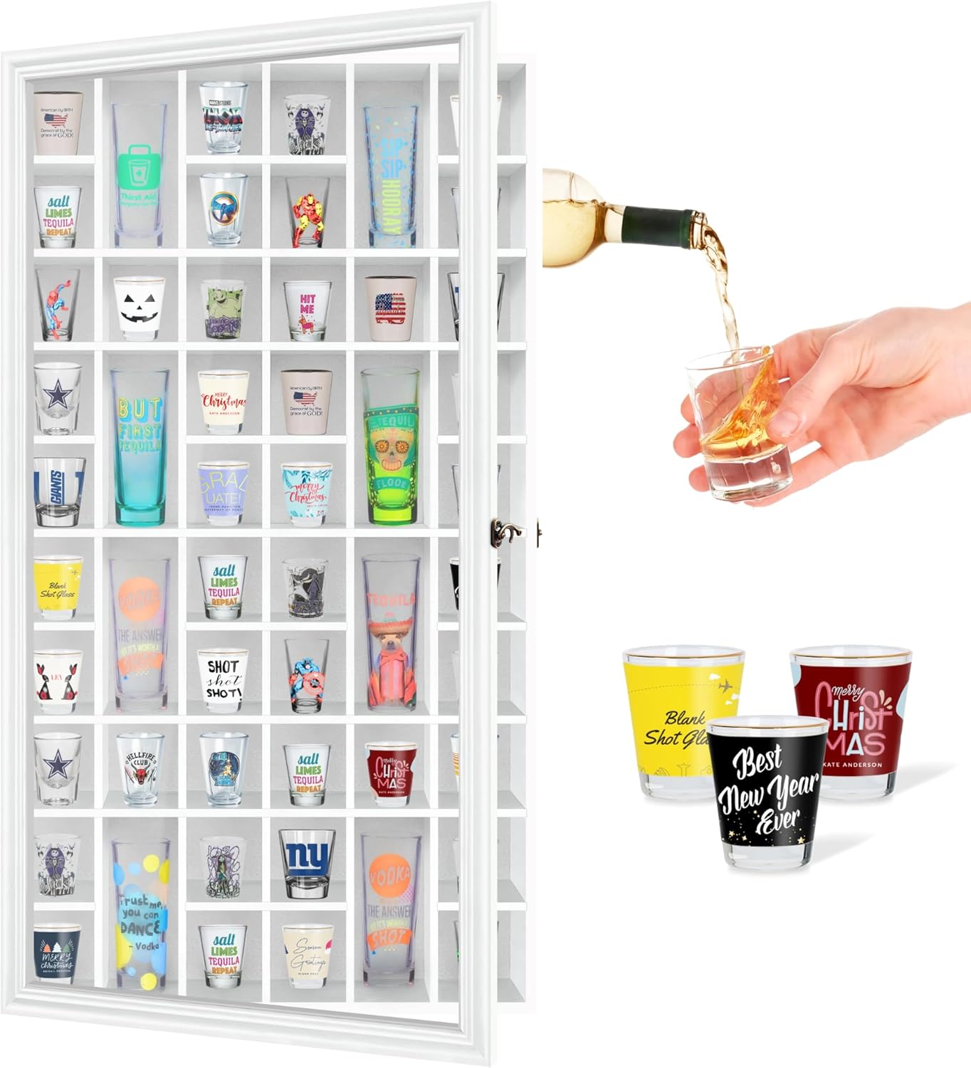 Solid Wood Shot Glass Display  – обзор и цена Glass Cabinet Display