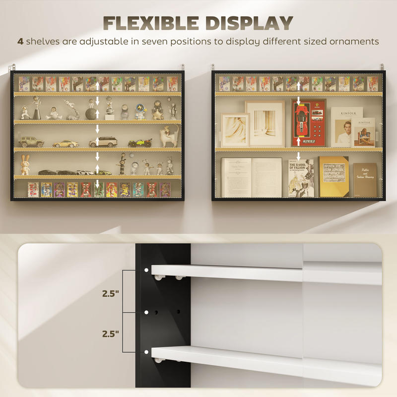 HOMCOM 5-Tier Display Cabinet, – обзор и цена Glass Cabinet Display