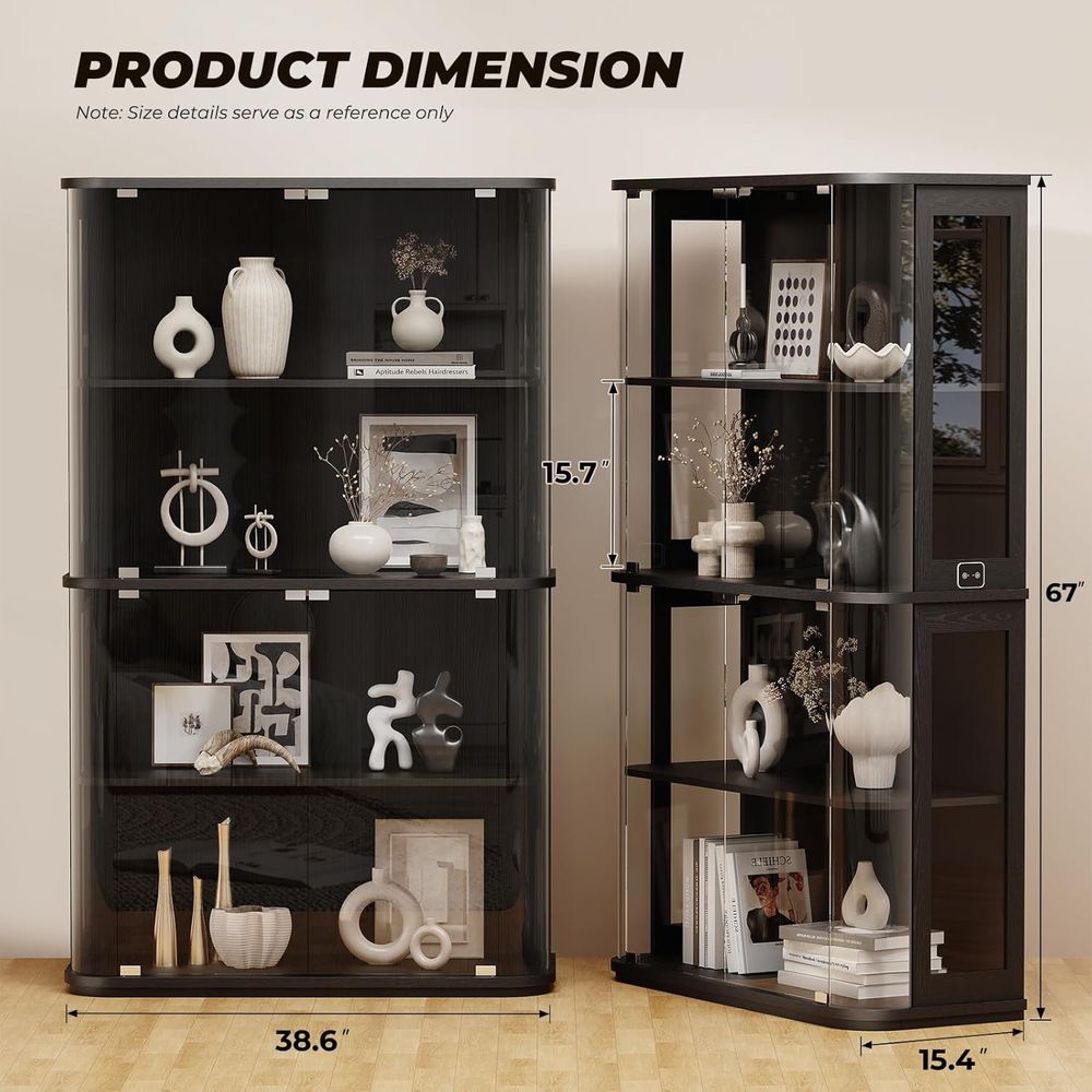 4-Tier Glass Display Cabinet w – обзор и цена Glass Cabinet Display