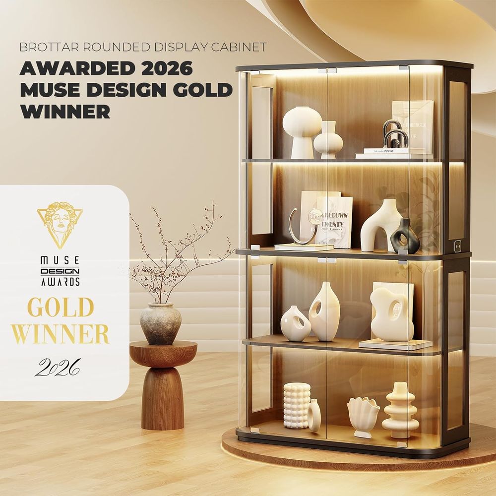 4-Tier Glass Display Cabinet w – обзор и цена Glass Cabinet Display