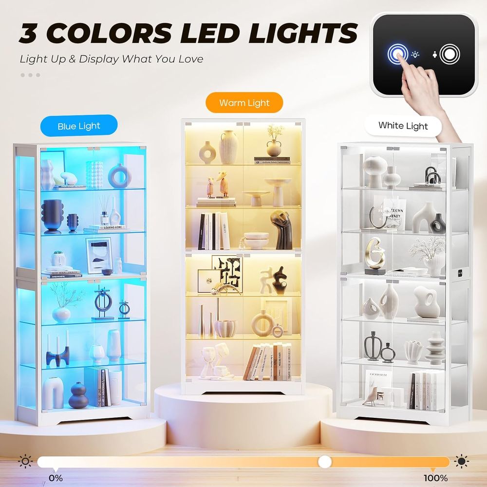 71 6-Tier Glass Door Display C – обзор и цена Glass Cabinet Display