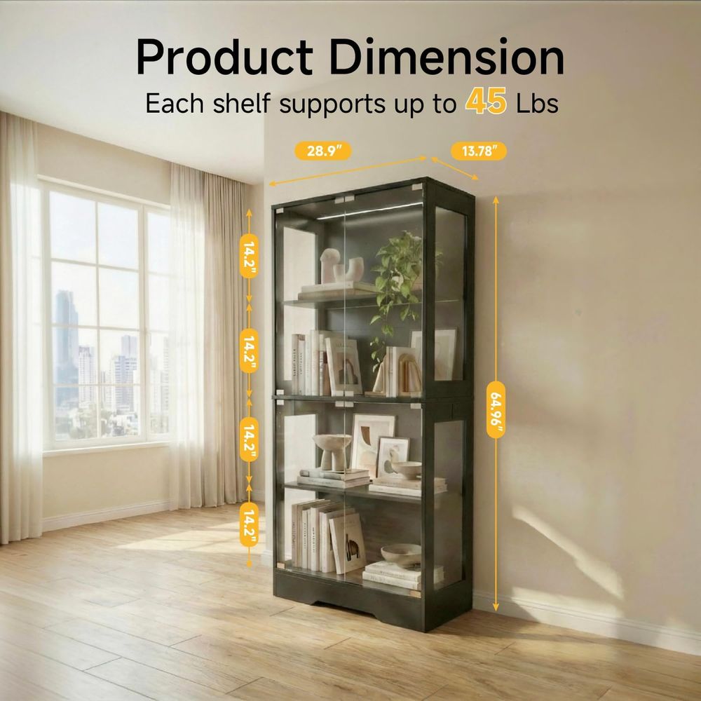 5.5ft Tall 2-Door Glass Displa – обзор и цена Glass Cabinet Display