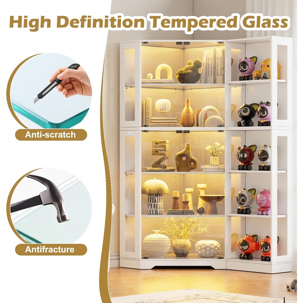 White LED-Illuminated Glass Di – обзор и цена Glass Cabinet Display