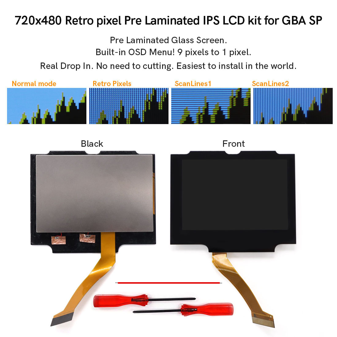 For  GBA SP V5  720x480 Retro  – обзор и цена Lcd Screen Arcade