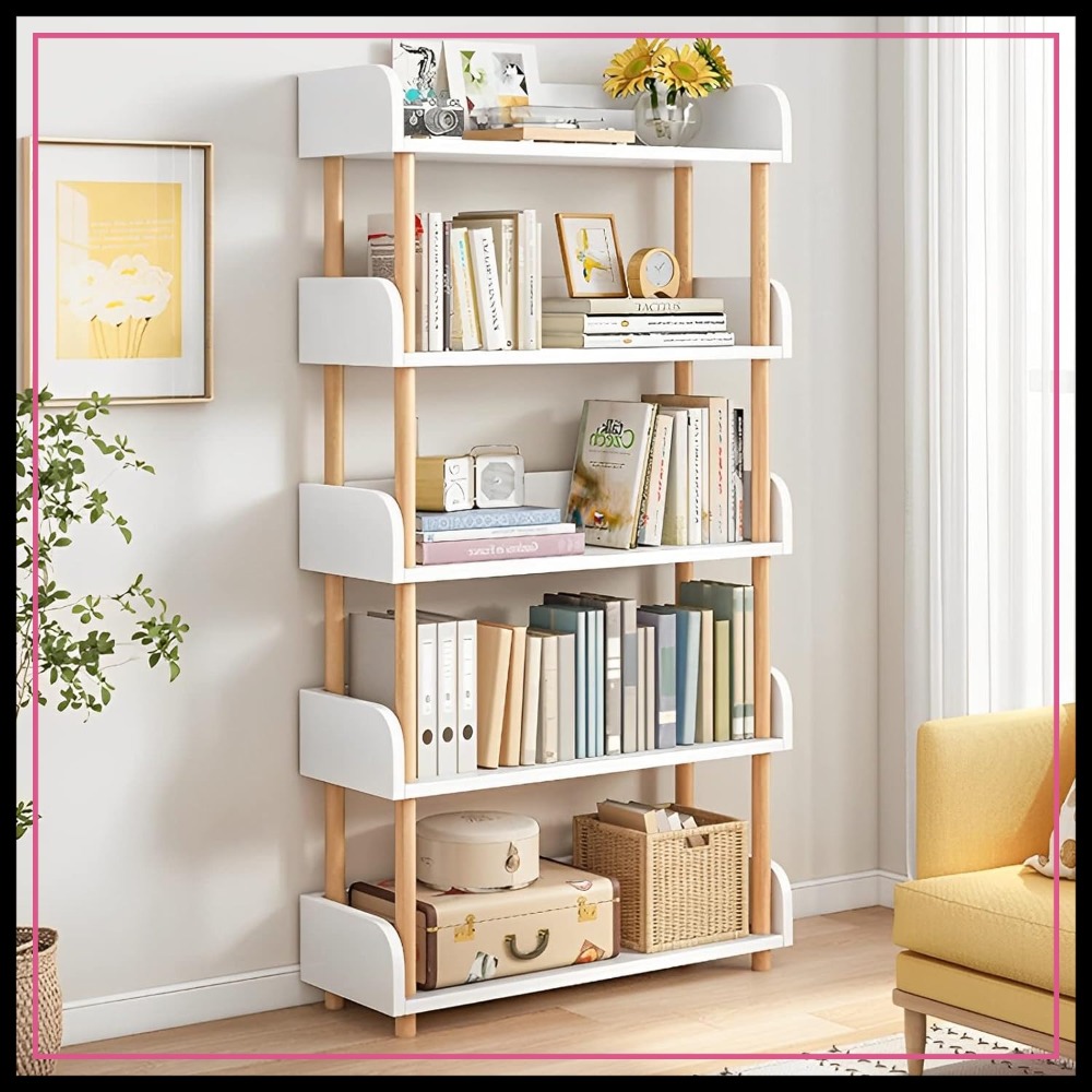5-Tier Wooden Open Bookcase -  – обзор и цена Glass Cabinet Display