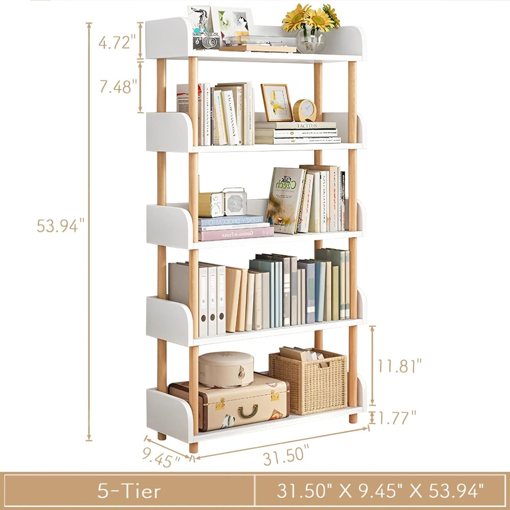 5-Tier Wooden Open Bookcase -  – обзор и цена Glass Cabinet Display