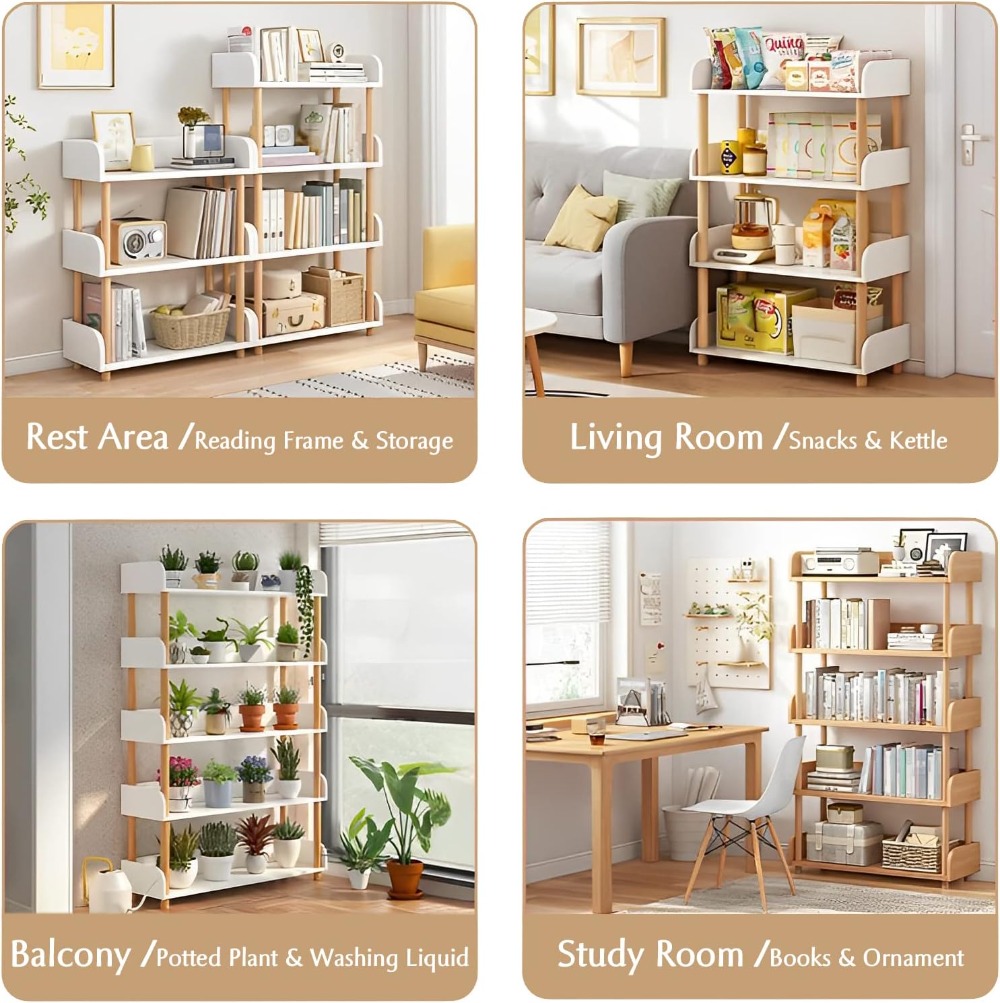5-Tier Wooden Open Bookcase -  – обзор и цена Glass Cabinet Display