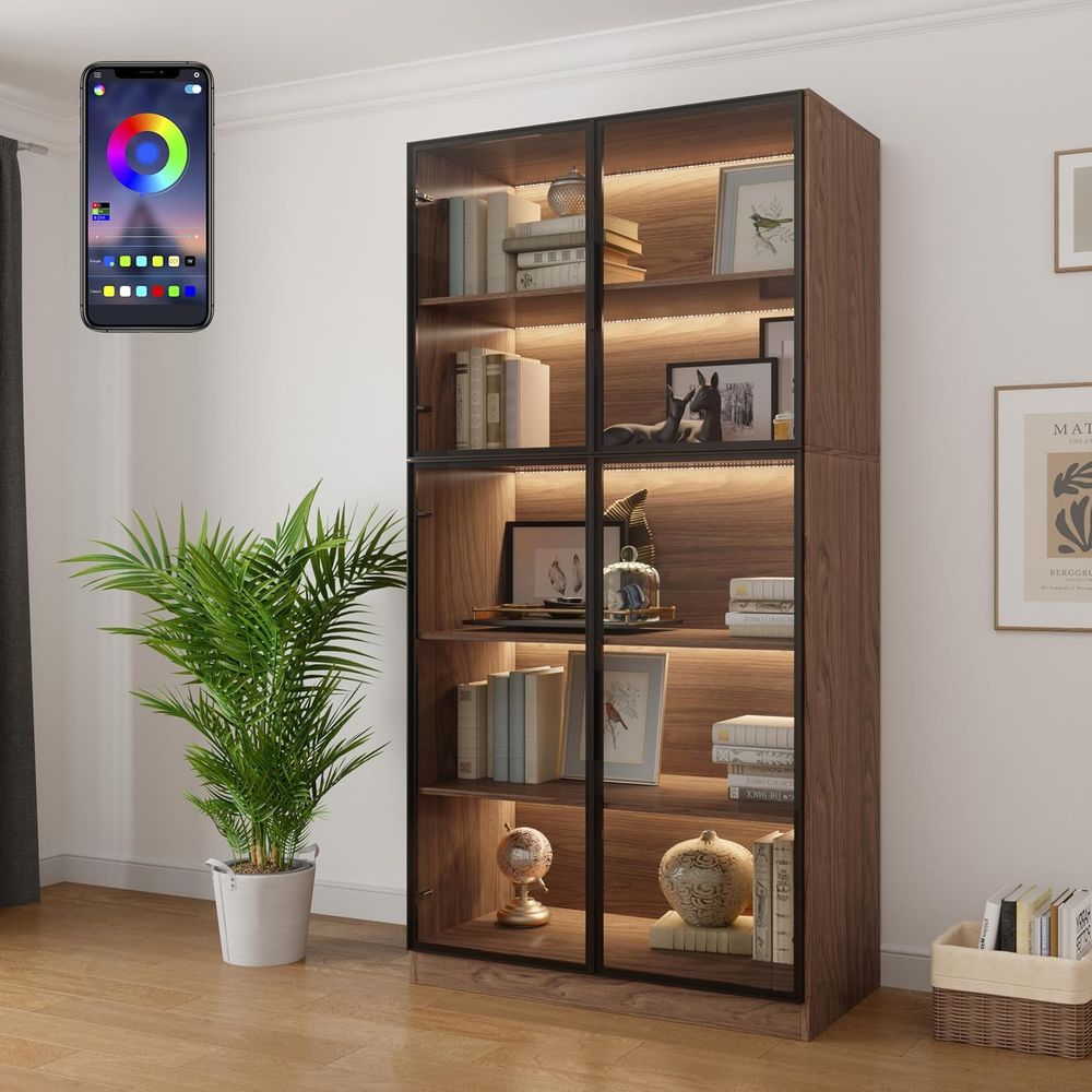 78.7 LED-lit 5-Tier Glass Door – обзор и цена Glass Cabinet Display