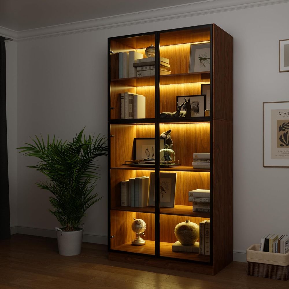 78.7 LED-lit 5-Tier Glass Door – обзор и цена Glass Cabinet Display