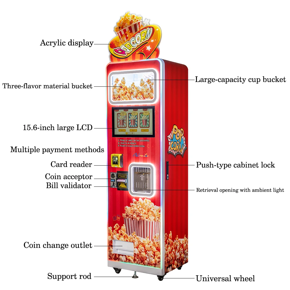 Best Seller 3 Flavoured Fully  – обзор и цена Popcorn Vending Machine