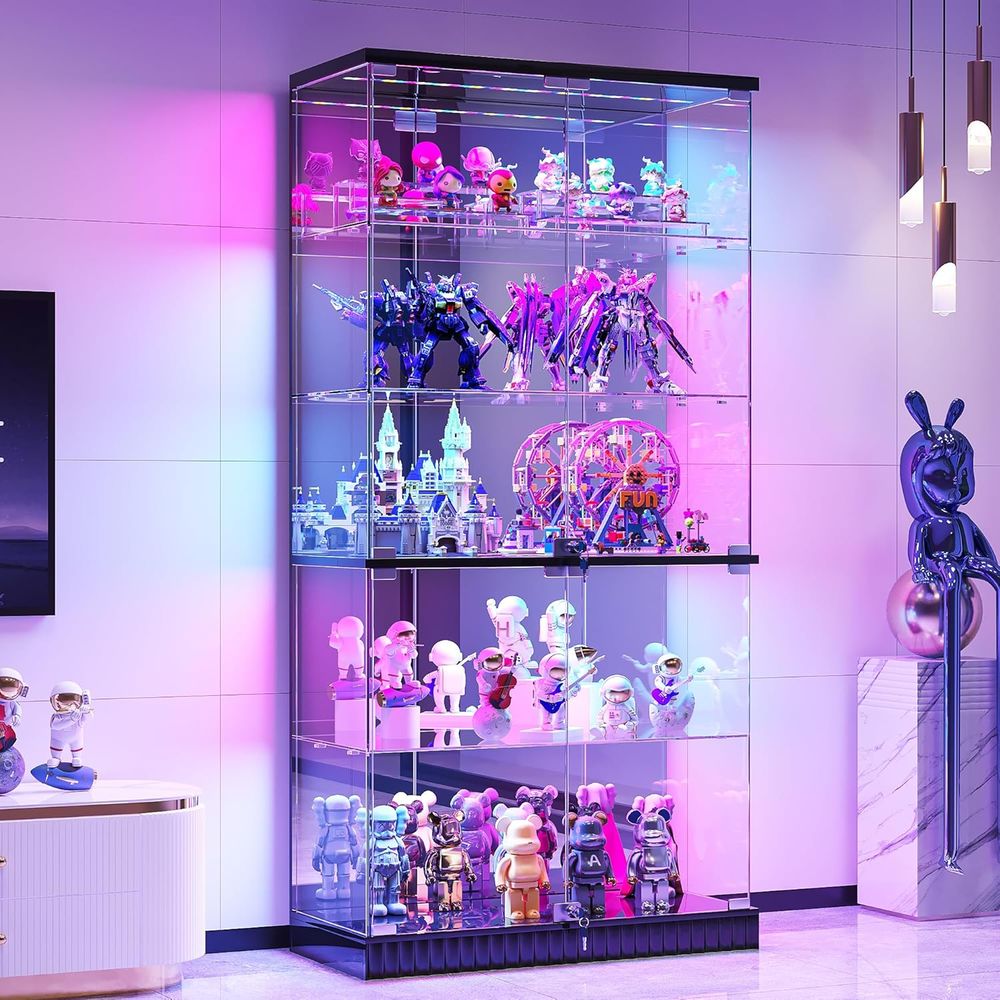 LED-Illuminated 5-Tier Lockabl – обзор и цена Glass Cabinet Display