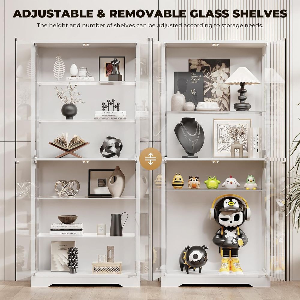 71 6-Tier Glass Door Display C – обзор и цена Glass Cabinet Display