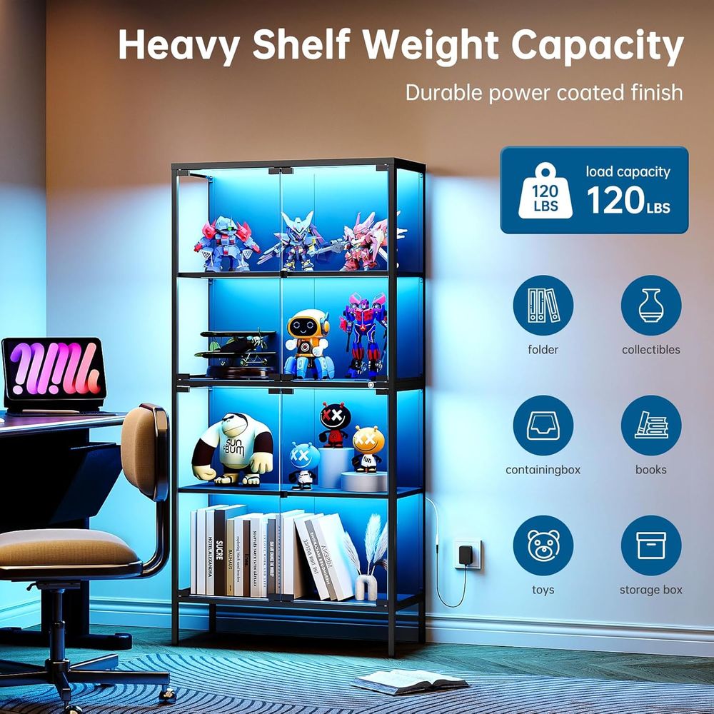65 LED-Lit Glass Display Cabin – обзор и цена Glass Cabinet Display