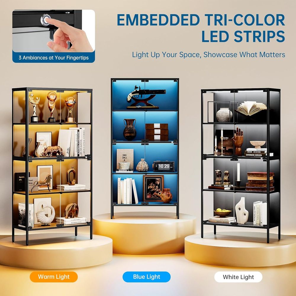 65 LED-Lit Glass Display Cabin – обзор и цена Glass Cabinet Display